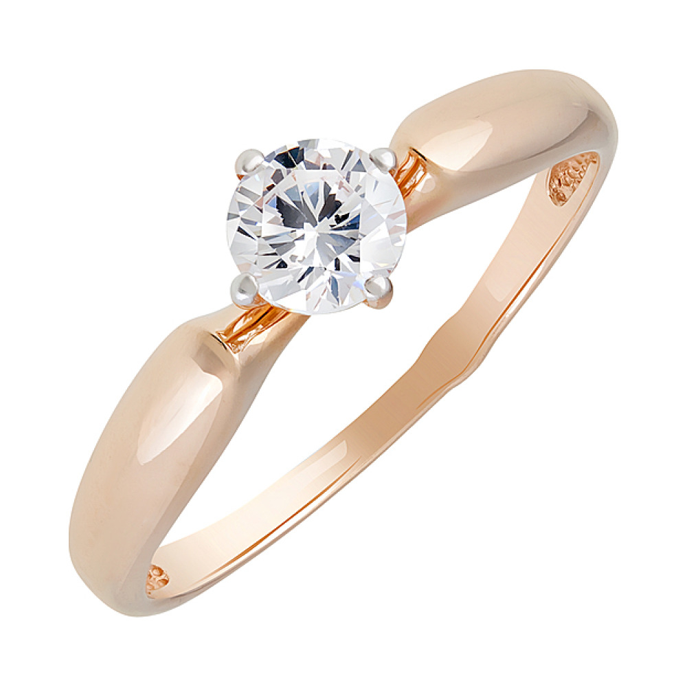 Золотое кольцо с фианитом № 129816