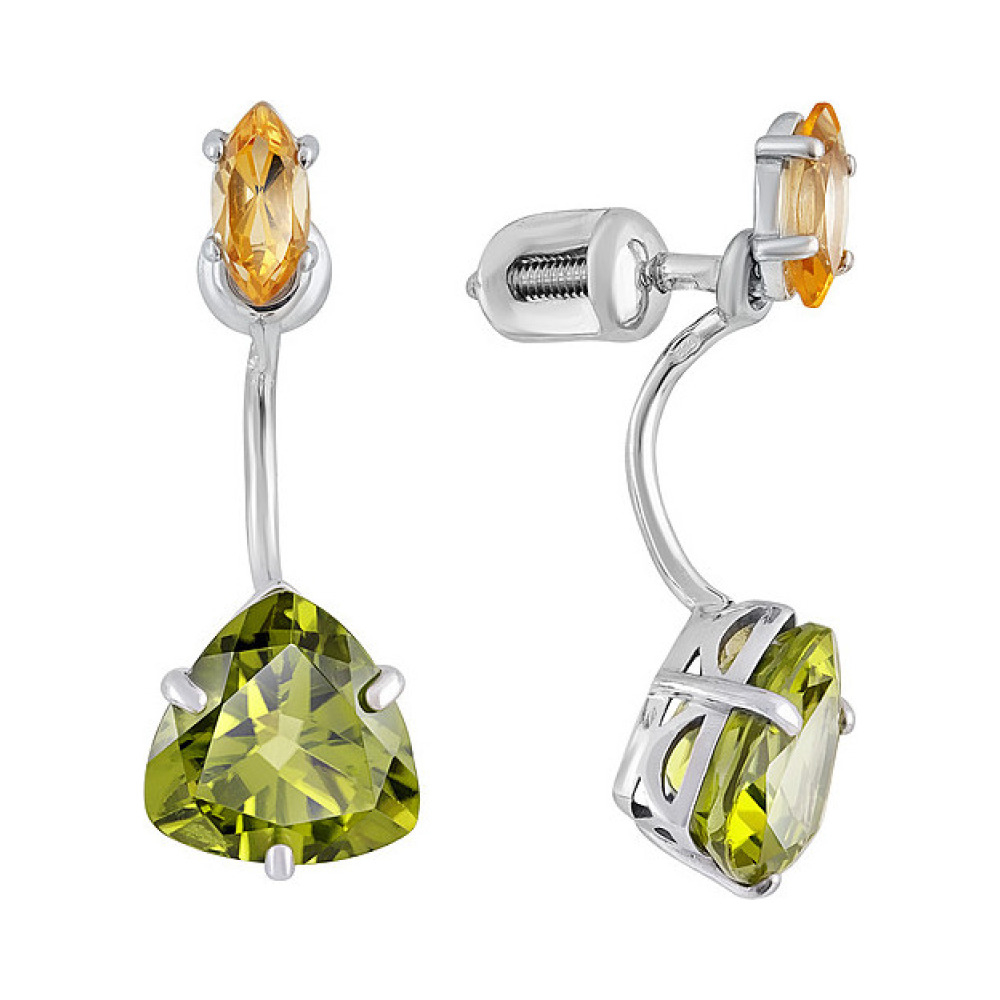 Пуссеты с полудрагоценными вставками   № 126897