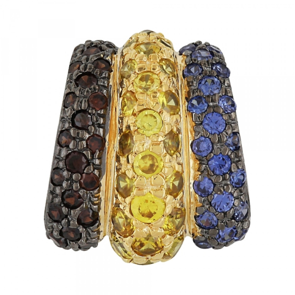 Серебряная подвеска с фианитом и золотым покрытием № 99785