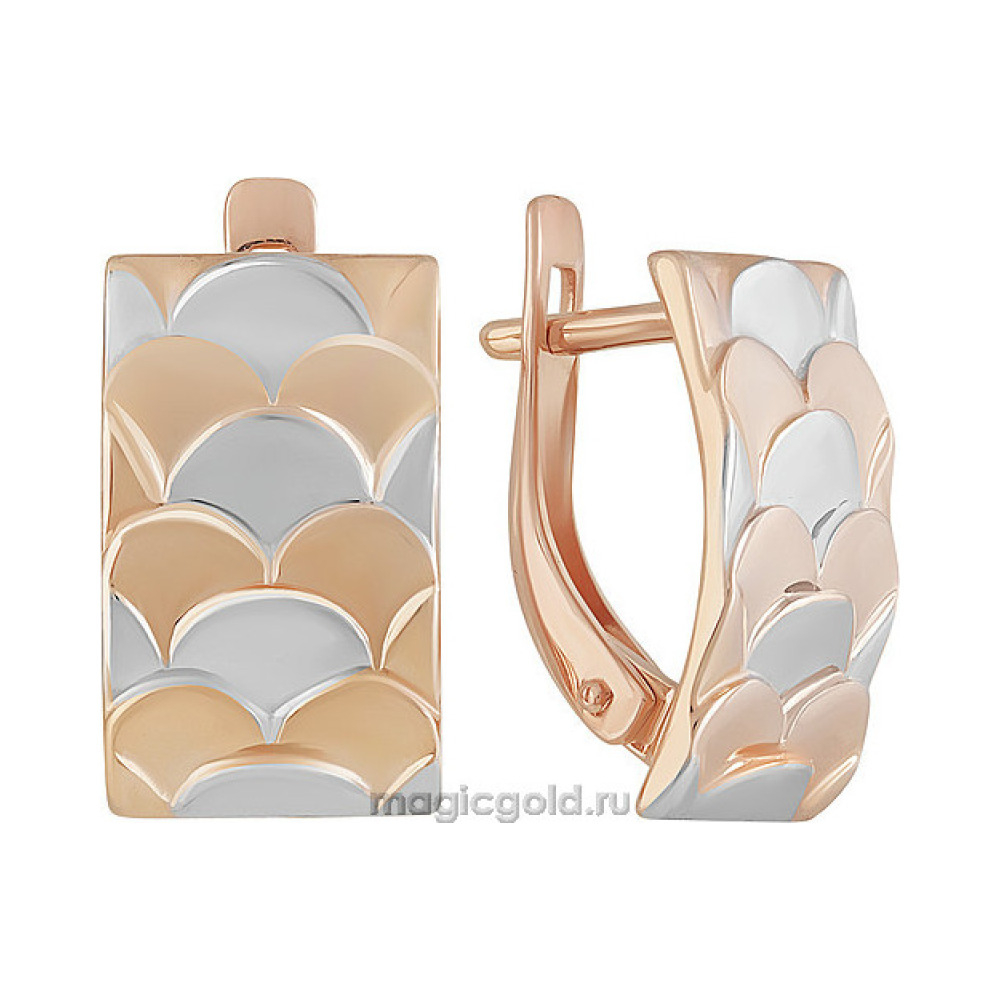 Золотые серьги без камня № 161117