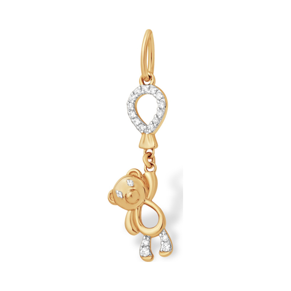 Золотая подвеска с фианитом № 140187