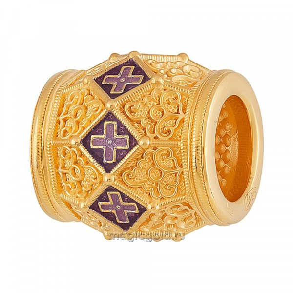 Серебряная подвеска бусина с золотым покрытием № 162332