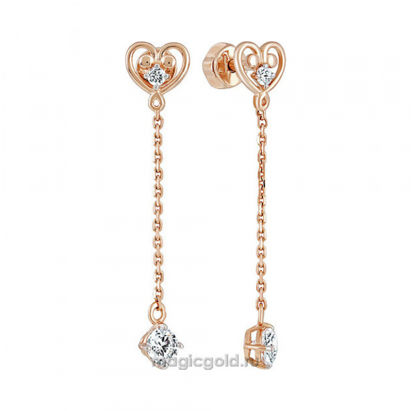 Пуссеты с фианитом № 140453