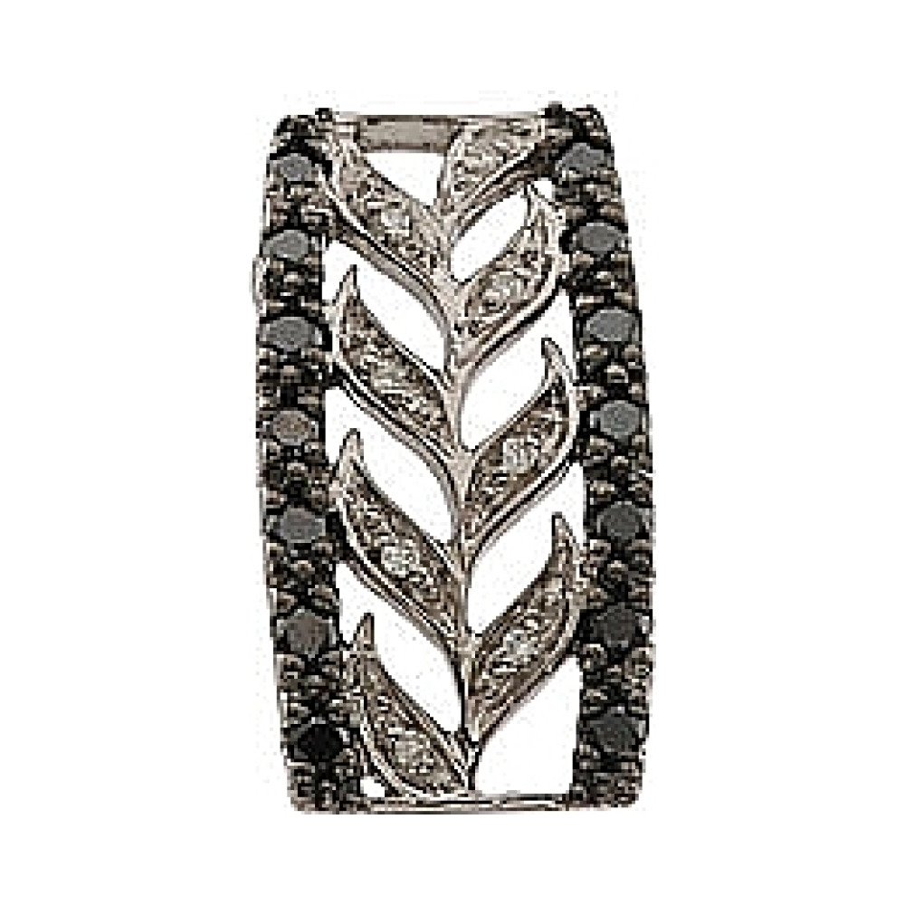 Золотая подвеска с чёрными и белыми бриллиантами № 63064