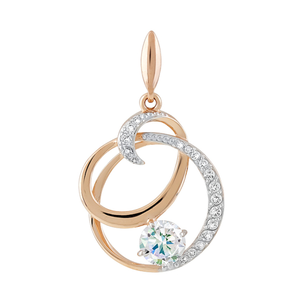 Золотая подвеска с фианитами № 128370