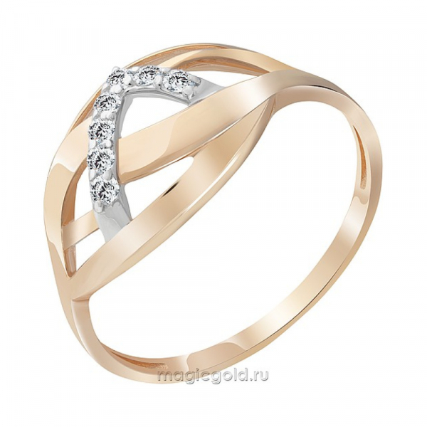 Золотое кольцо с фианитом № 173386