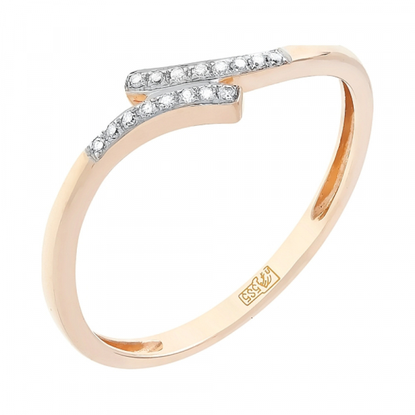 Золотое кольцо с бриллиантом № 104935