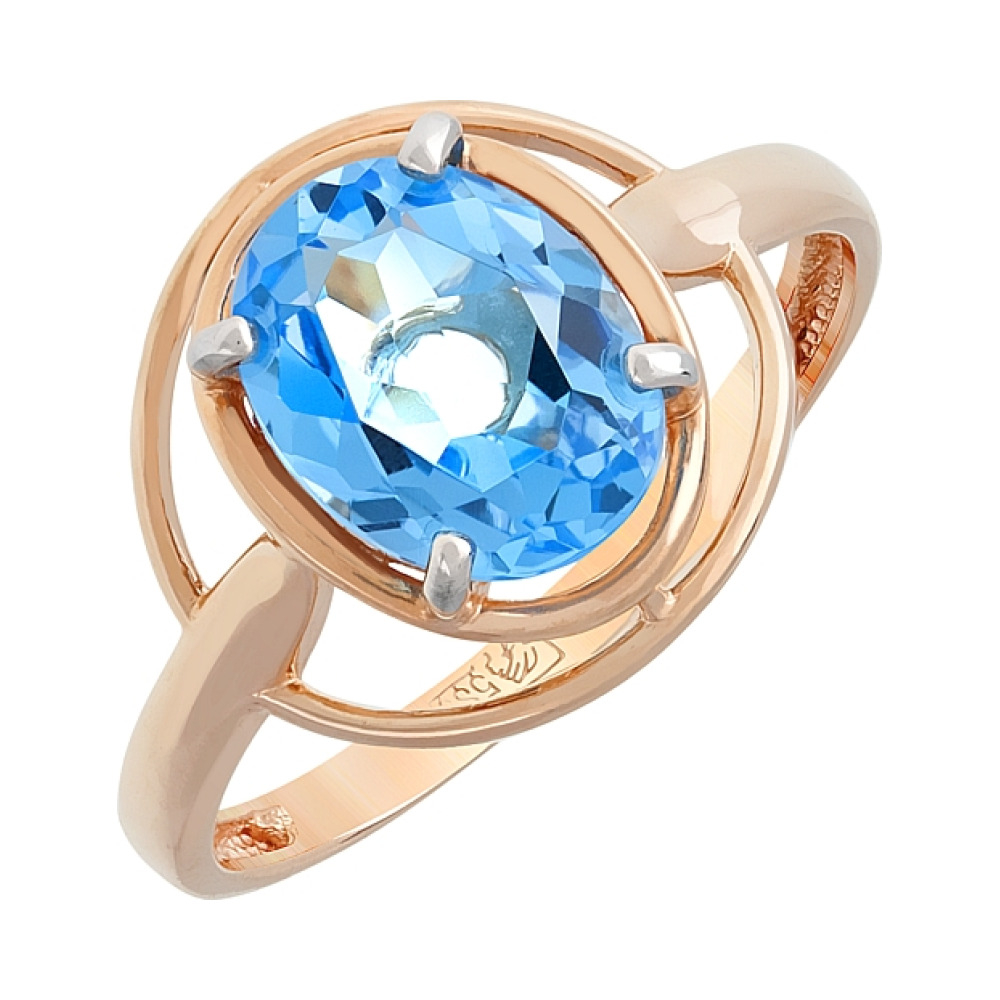 Золотое кольцо с топазом № 113102