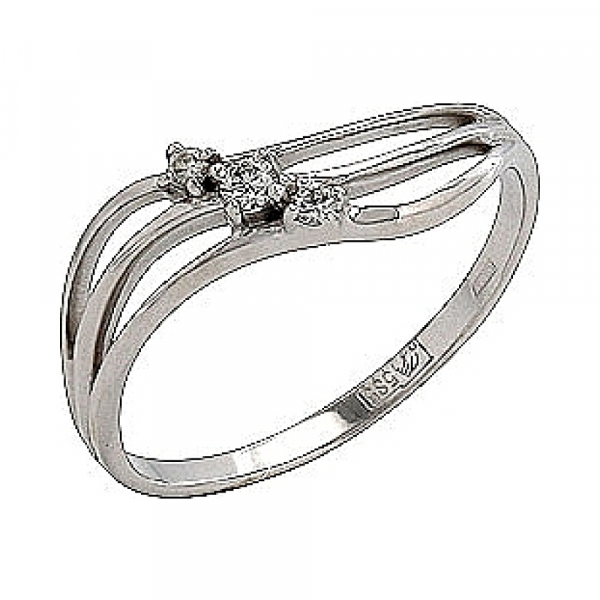 Золотое кольцо с бриллиантом № 74274