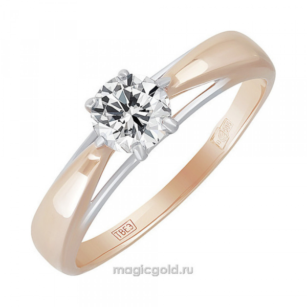 Золотое кольцо с фианитом № 140925