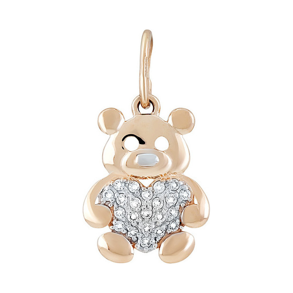 Золотая подвеска с фианитом № 133579