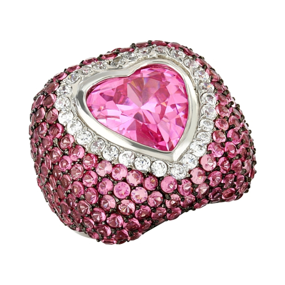 Серебряное кольцо с фианитом № 82469