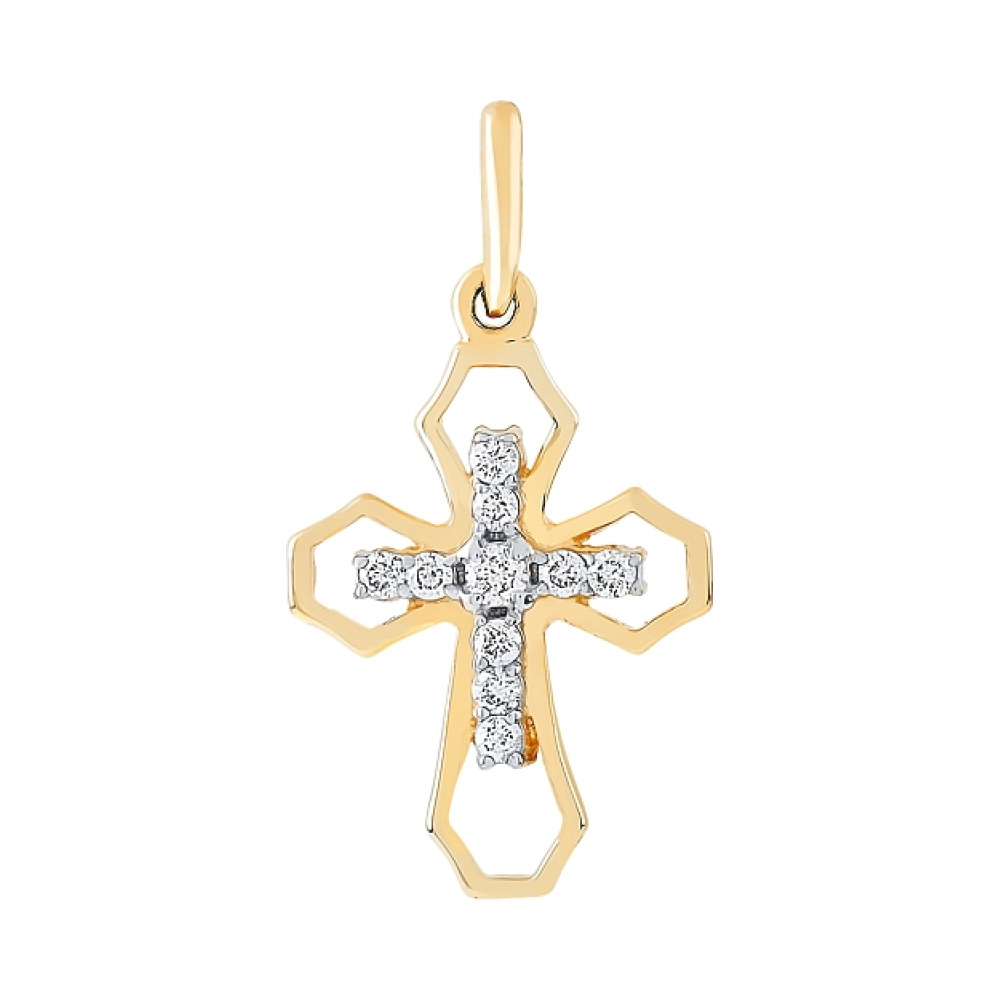 Золотая подвеска с бриллиантом № 96709