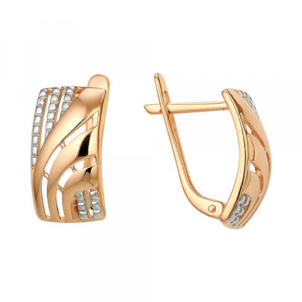 Золотые серьги без камня № 141772