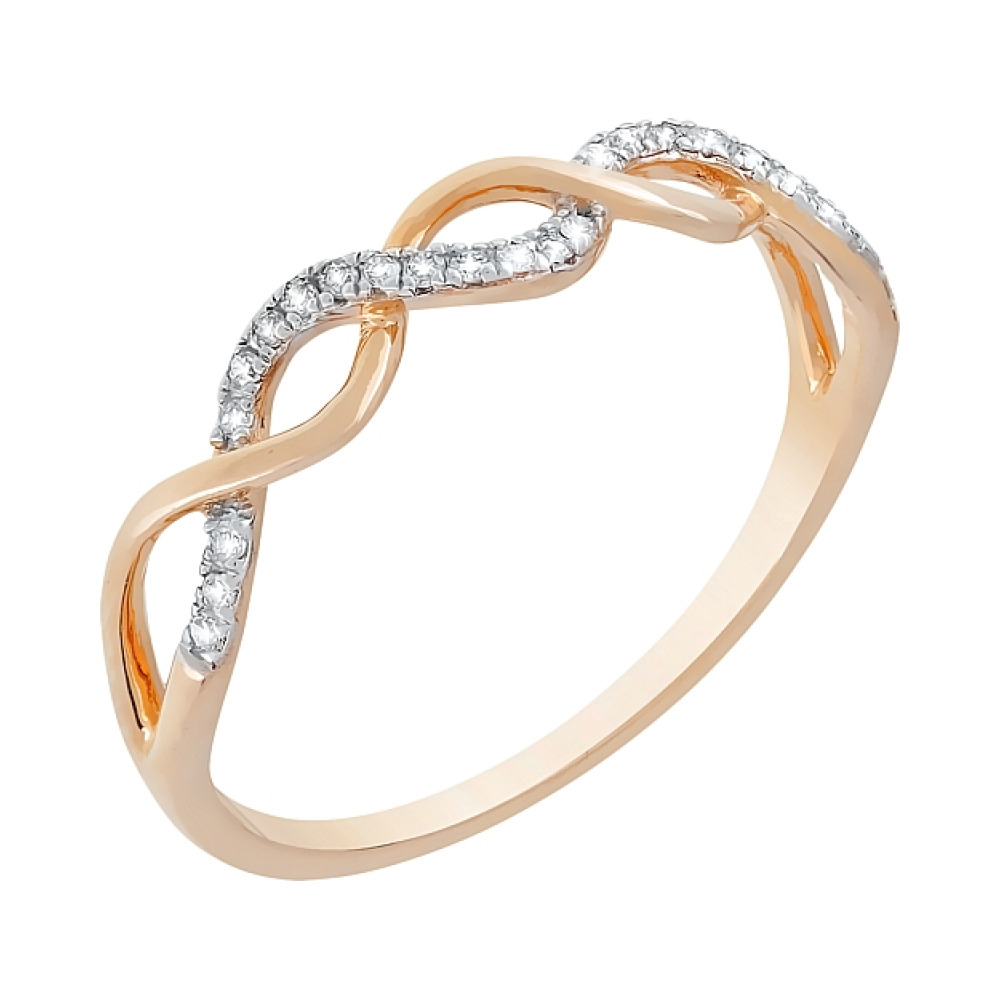 Золотое кольцо с бриллиантом № 104960