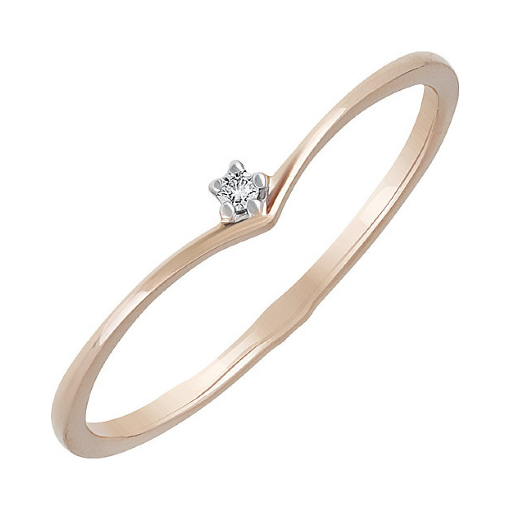 Золотое кольцо с фианитом № 133798