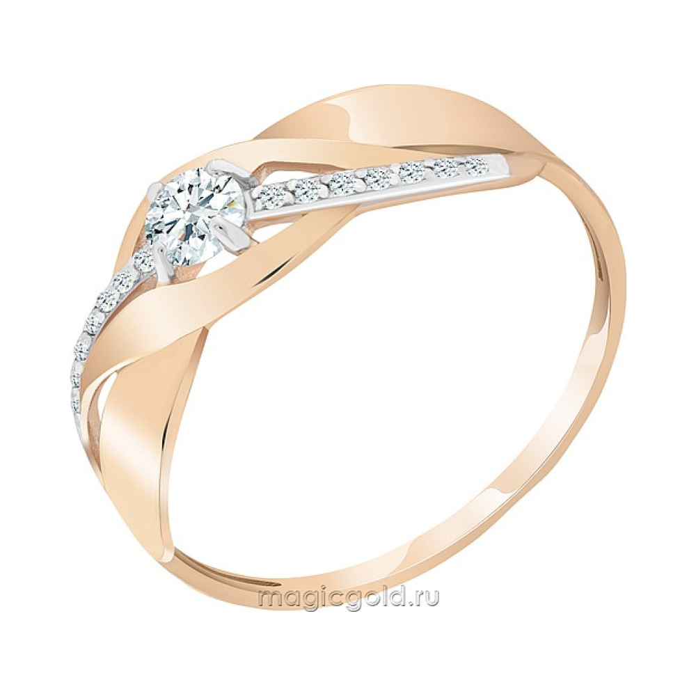 Золотое кольцо с фианитом № 173373