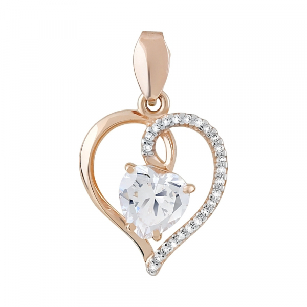 Золотая подвеска с фианитами № 121356