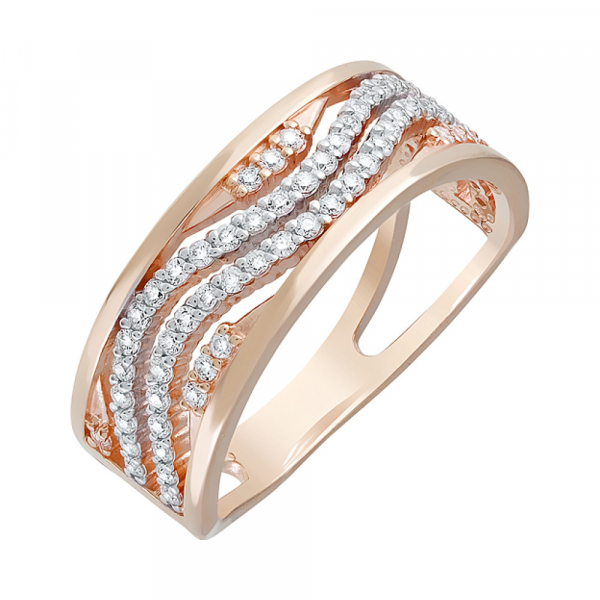 Золотое кольцо с фианитами № 123010