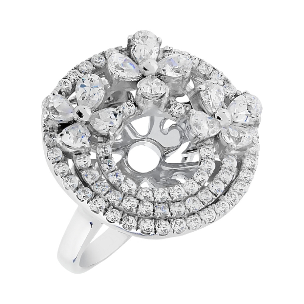 Серебряное кольцо с фианитом № 83560