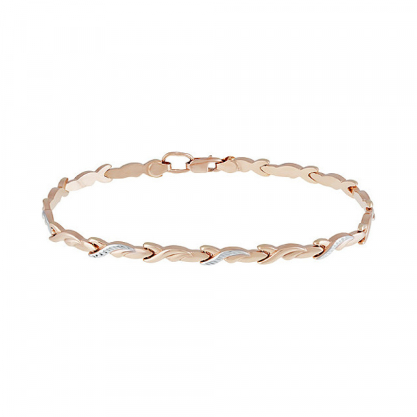 Золотой браслет без камня с алмазкой № 136850