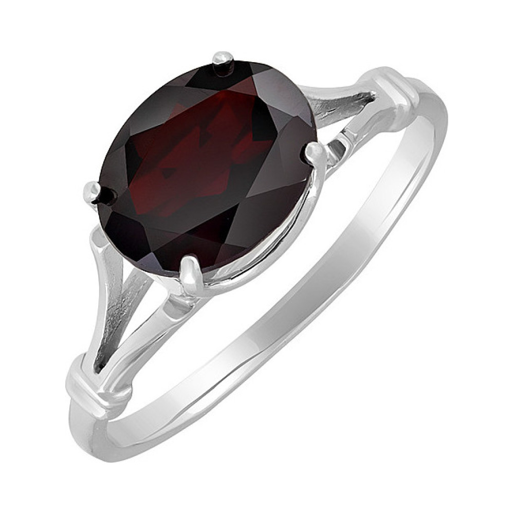 Серебряное кольцо с гранатом № 132041