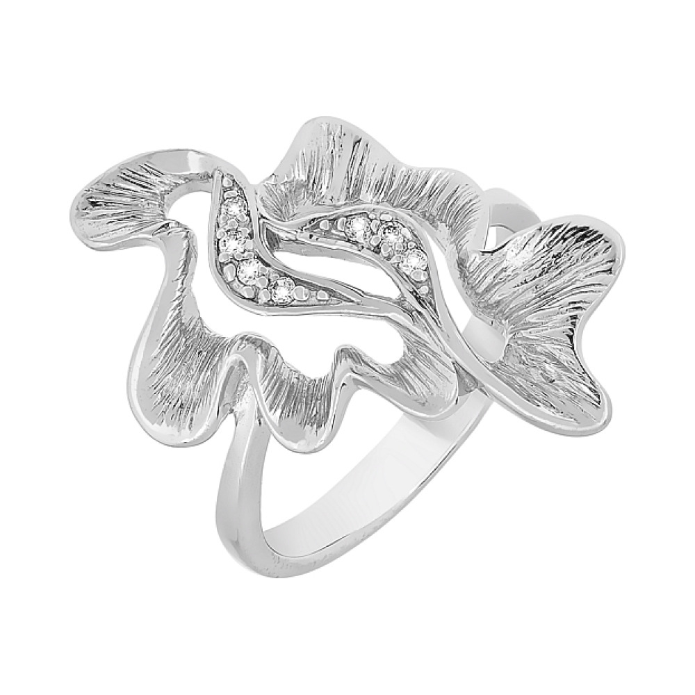Серебряное кольцо с фианитами № 106228