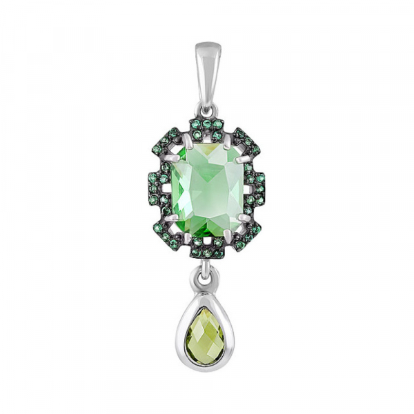 Серебряная подвеска с алпанитом и фианитом № 135383