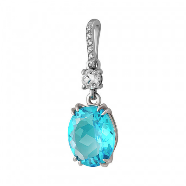 Серебряная подвеска с алпанитом и фианитом № 134005