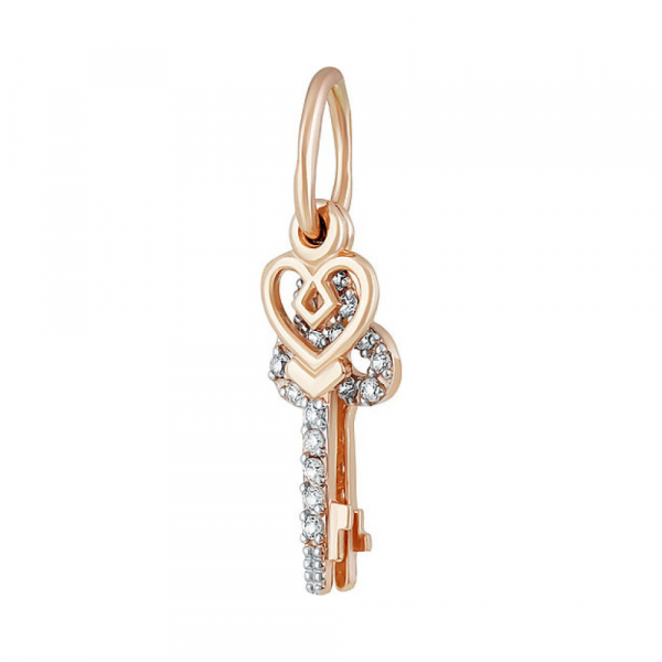 Золотая подвеска с фианитом № 137074