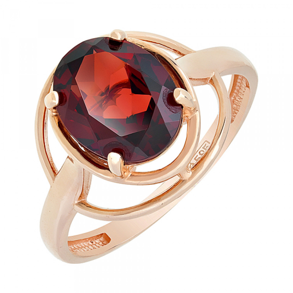Золотое кольцо с гранатом № 114090