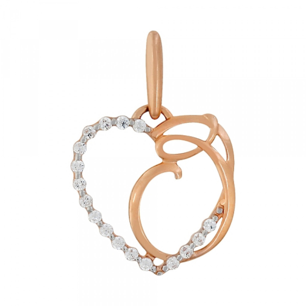 Золотая подвеска с фианитами № 104109