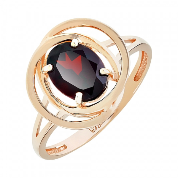 Золотое кольцо с гранатом № 112169