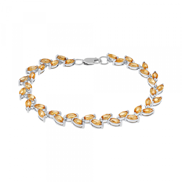 Серебряный браслет с цитрином № 123870