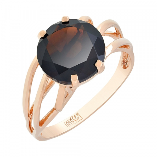 Золотое кольцо с раухтопазом № 109164