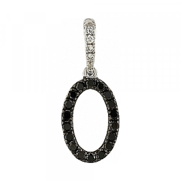 Золотая подвеска с чёрными и белыми бриллиантами № 104996