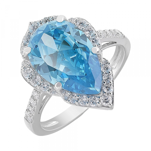 Серебряное кольцо с фианитами № 112748