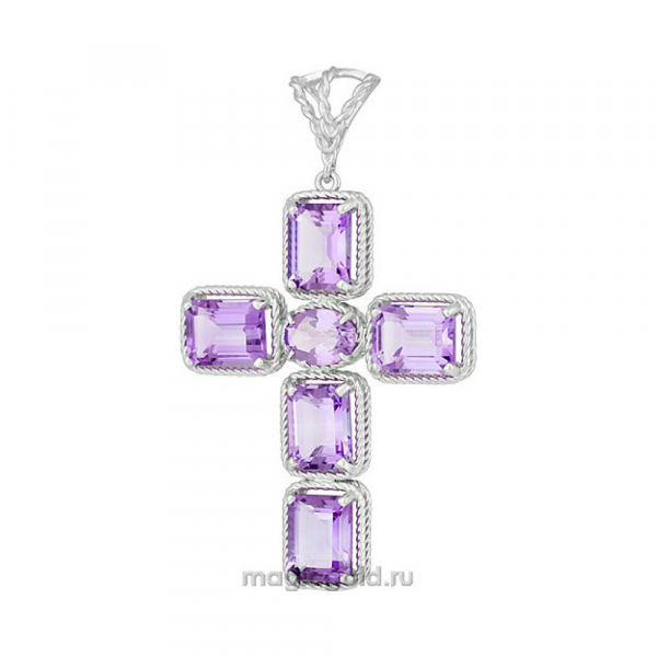 Серебряная подвеска с аметистом № 133016