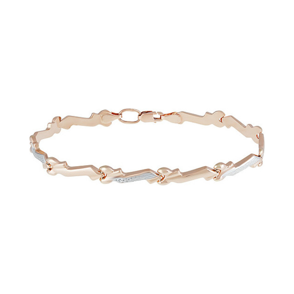 Золотой браслет без камня с алмазкой № 136856