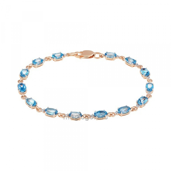 Золотой браслет с топазом и фианитом № 163549