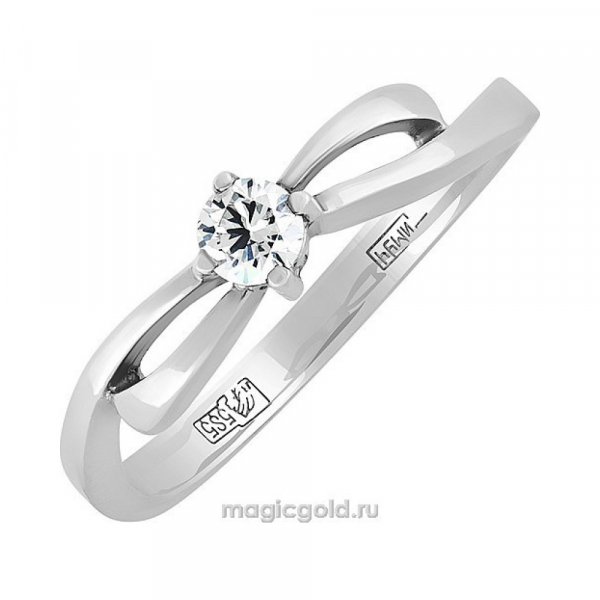 Золотое кольцо с бриллиантом № 138225