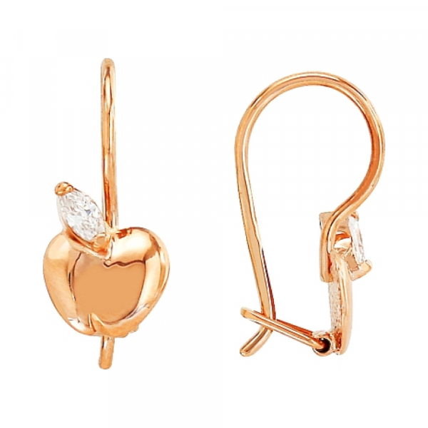 Золотые серьги с фианитом № 78784