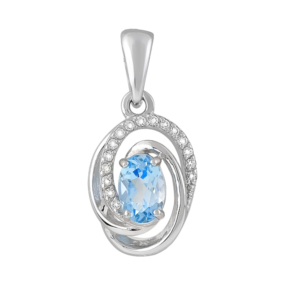 Золотая подвеска с топазом и фианитом № 120037