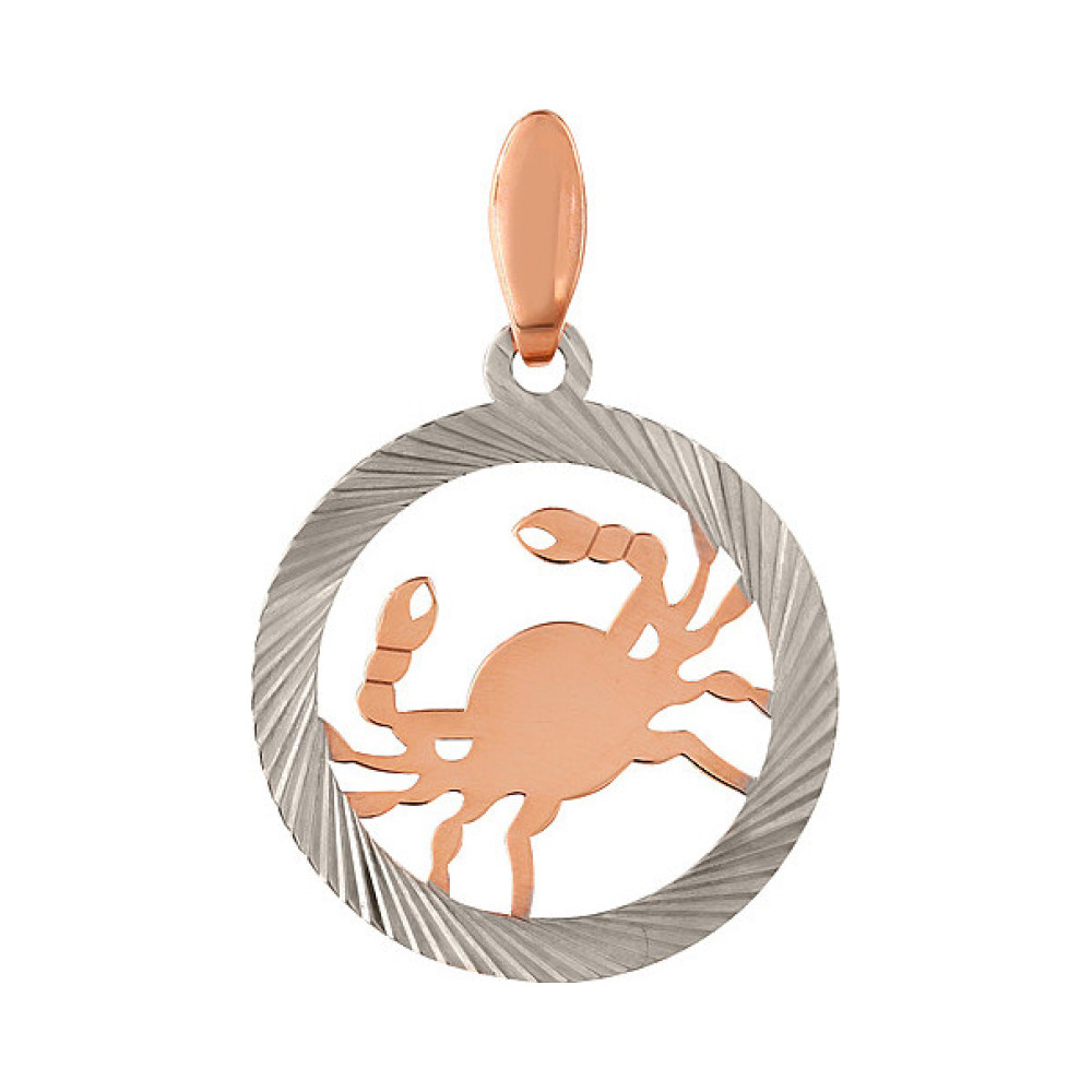 Золотая подвеска без камня с алмазкой № 104825