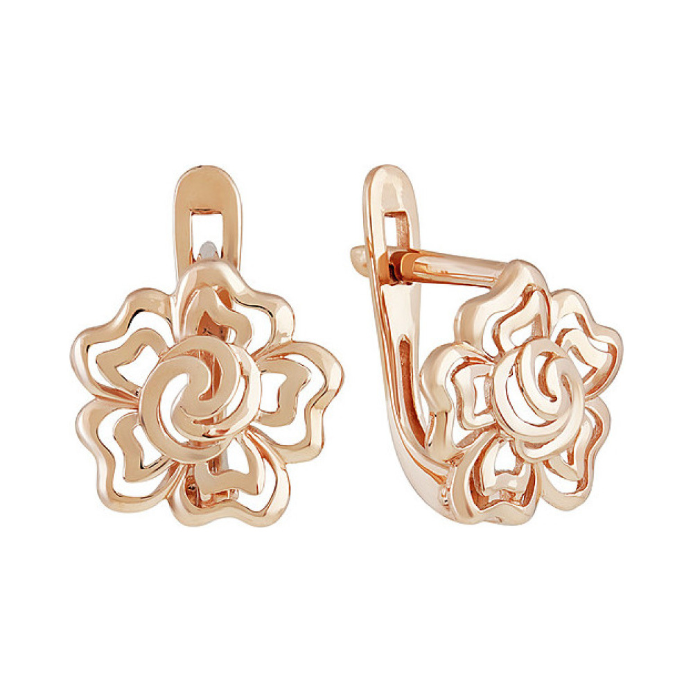 Золотые серьги без камня № 136986