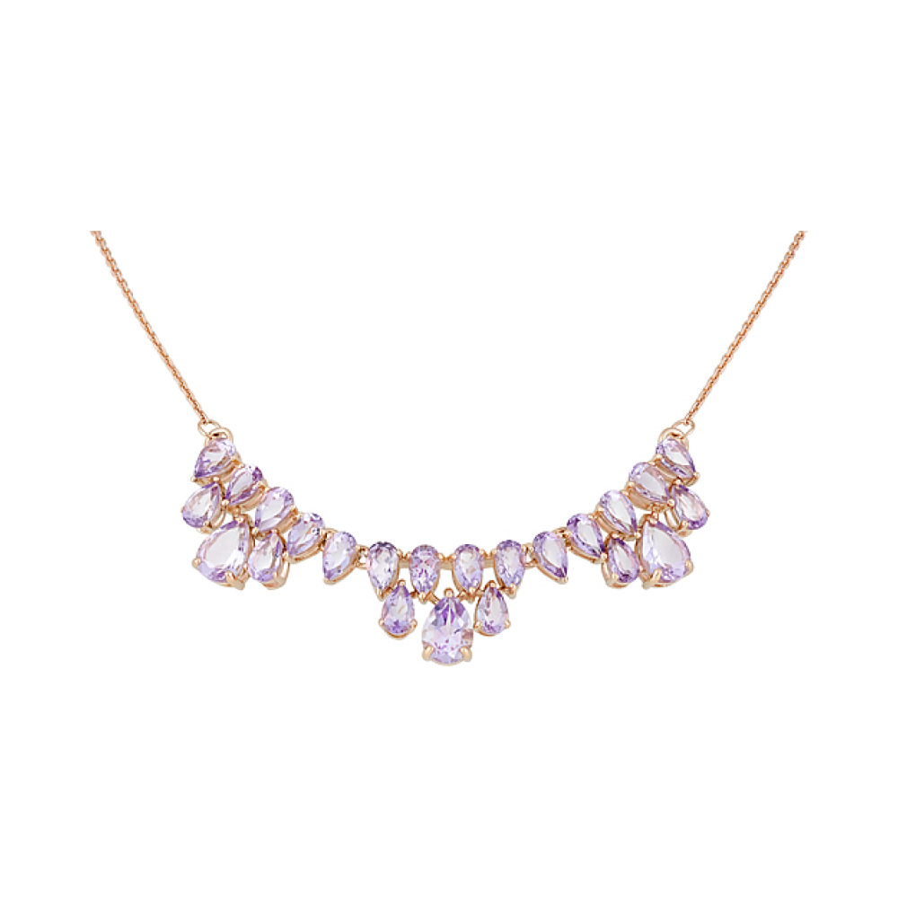 Золотое колье с аметистом № 128531