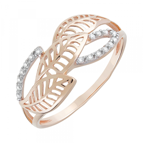 Золотое кольцо с фианитами № 128439