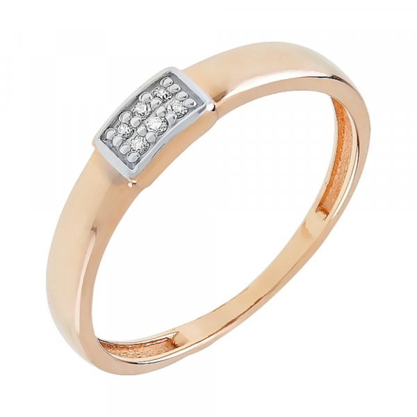 Золотое кольцо с фианитами № 108018