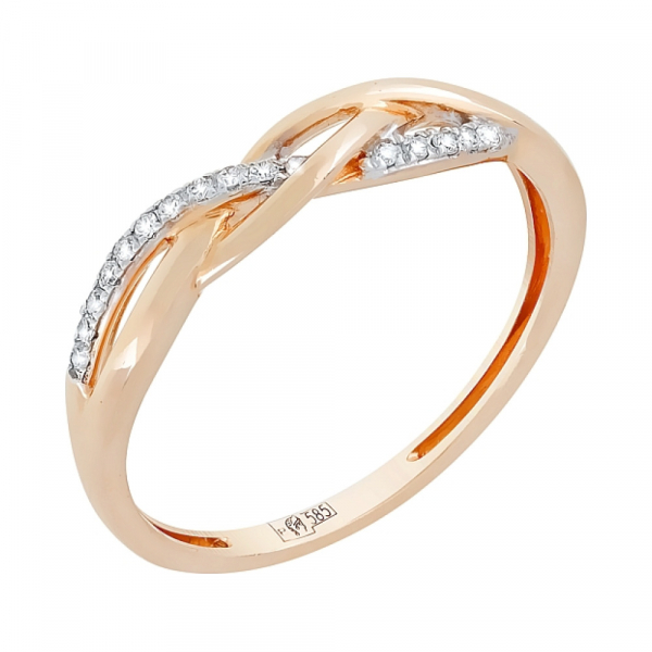 Золотое кольцо с бриллиантом № 104958