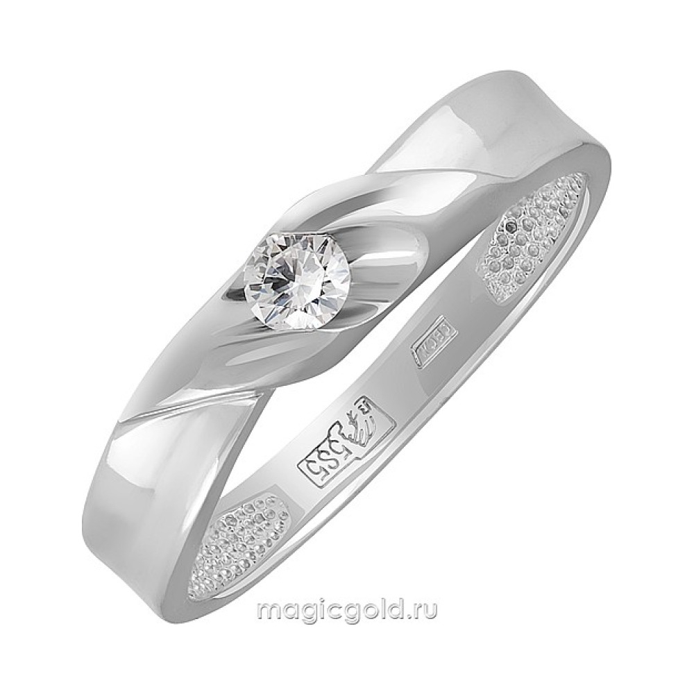 Золотое кольцо с бриллиантом № 160916